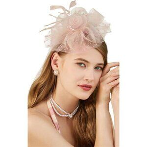 Fascinators Hat for Women 1-a-blush Pink
